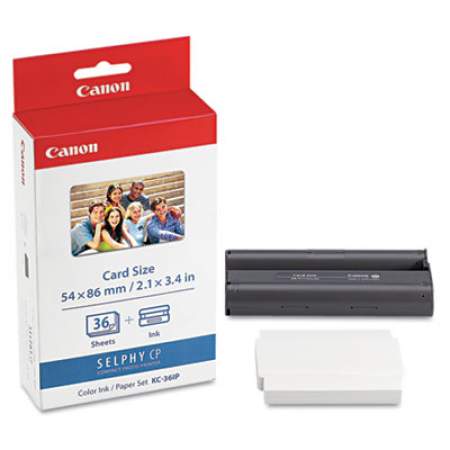 Canon 7739A001 (KC-36IP) Ink/Paper Combo, Black/Tri-Color