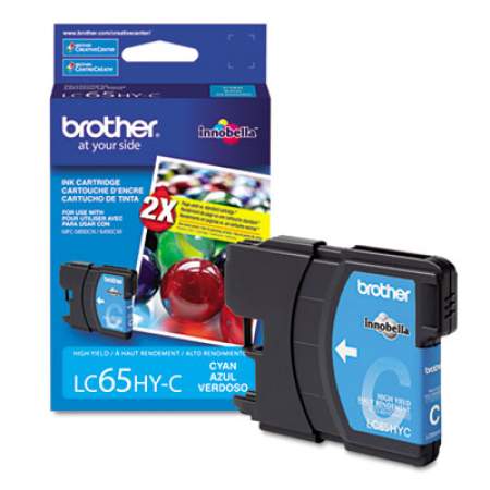 Brother LC65HYC Innobella High-Yield Ink, 750 Page-Yield, Cyan
