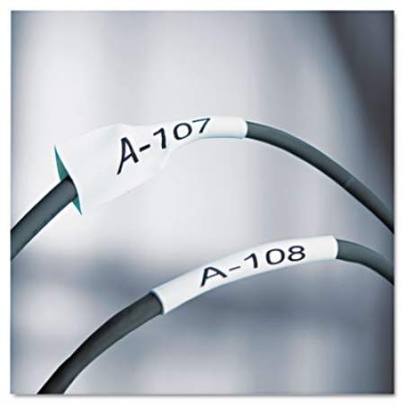 DYMO Rhino Heat Shrink Tubes Industrial Label Tape, 0.25" x 5 ft, White/Black Print (18051)