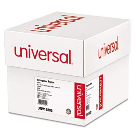 Universal Printout Paper, 1-Part, 0.5" Standard Perforation, 20lb, 9.5 x 11, White, 2,400/Carton (15802)