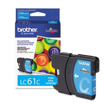Brother LC61C Innobella Ink, 325 Page-Yield, Cyan
