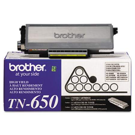 Brother TN650 High-Yield Toner, 8,000 Page-Yield, Black