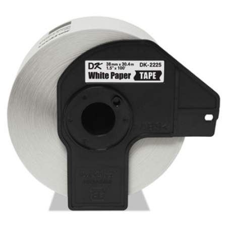 Brother Continuous Paper Label Tape, 1.5" x 100 ft, Black/White (DK2225)