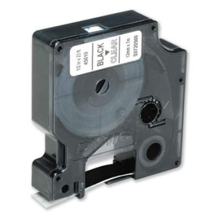 AbilityOne 7510016576747, Dymo/SKILCRAFT Label Cassette, 0.5" x 23 ft, Black/Clear
