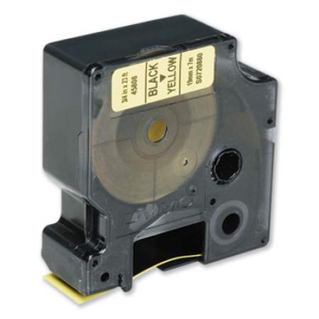 AbilityOne 7510016576745, Dymo/SKILCRAFT Label Cassette, 0.75" x 23 ft, Black/Yellow