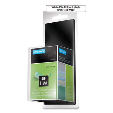 DYMO LW File Folder Printer Labels, 0.56" x 3.44", White, 130/Roll (443699)
