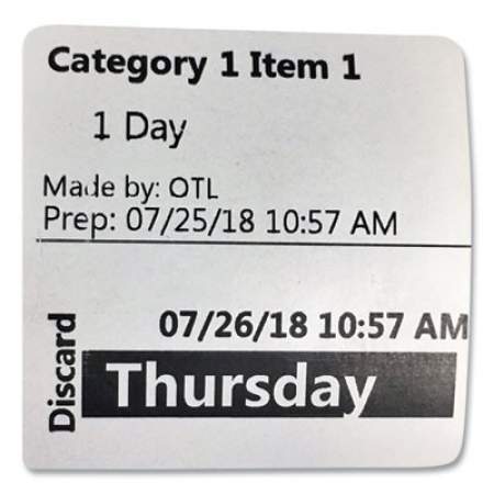 Seiko SLP-FPL Food Prep Labels for Food Prep Labeling Printers, 2" x 2", Black, 500 Labels/Roll