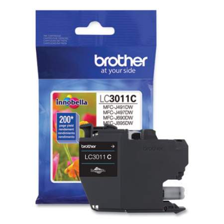 Brother LC3011C Ink, 200 Page-Yield, Cyan