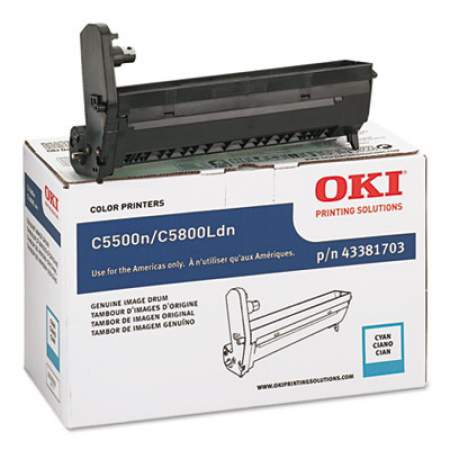 Oki 43381703 Drum Unit (Type C8), 20,000 Page-Yield, Cyan