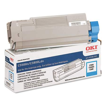 Oki 43381903 Toner (Type C8), 2,000 Page-Yield, Cyan