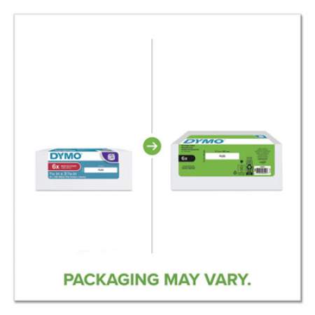 DYMO LW 1-Up File Folder, 0.56" x 3.43", White, 130/Roll, 6 Rolls/Pack (2050812)