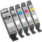 Compatible Canon 2021C007 (CLI-281; PGI-280 XL) ChromaLife100+ Ink, Black XL/Black/Cyan/Magenta/Yellow, 5/Pack (2021C007)