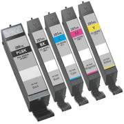 Compatible Canon 2021C007 (CLI-281; PGI-280 XL) ChromaLife100+ Ink, Black XL/Black/Cyan/Magenta/Yellow, 5/Pack (2021C007)