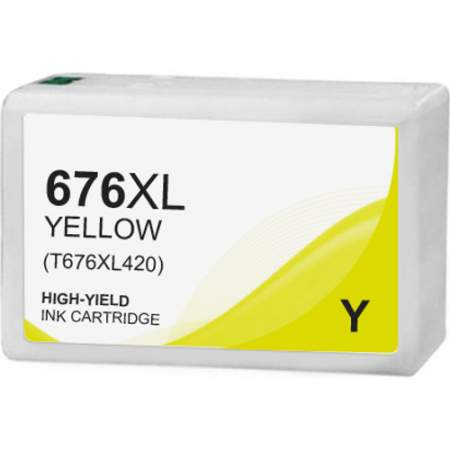 Compatible Epson T676XL420-S (676XL) High-Yield Ink, 2,400 Page-Yield, Yellow (T676XL420S)