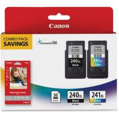 Canon PG-240XL/CL-241XL/GP-502 Original Ink Cartridge/Paper Kit - Combo Pack - Black, Tri-color (240XCL241XL)