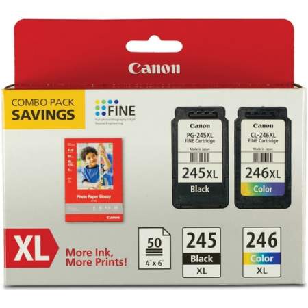 Canon PG-245 / CL-246 Original Ink Cartridge - Combo Pack - Multicolor (PG245XLCL246)