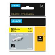 DYMO Rhino Heat Shrink Tubes Industrial Label Tape, 0.5" x 5 ft, White/Black Print (18055)