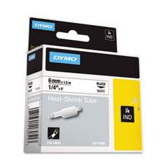 DYMO Rhino Heat Shrink Tubes Industrial Label Tape, 0.25" x 5 ft, White/Black Print (18051)