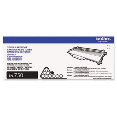 Brother TN750 High-Yield Toner, 8,000 Page-Yield, Black