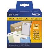 Brother Die-Cut Multipurpose Labels, 0.66" x 2.1", White, 400/Roll (DK1204)