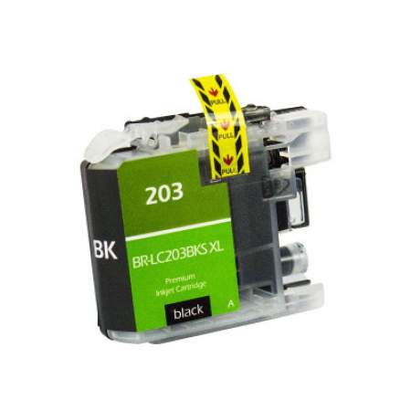 Compatible Brother LC203BK Innobella High-Yield Ink, 550 Page-Yield, Black (LC203BK-R)