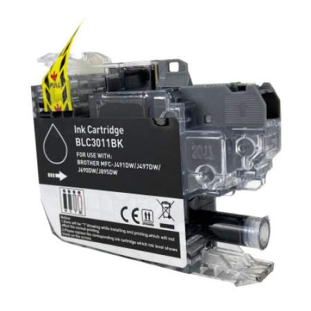 Compatible Brother LC3011BK Ink, 200 Page-Yield, Black (LC3011BK)