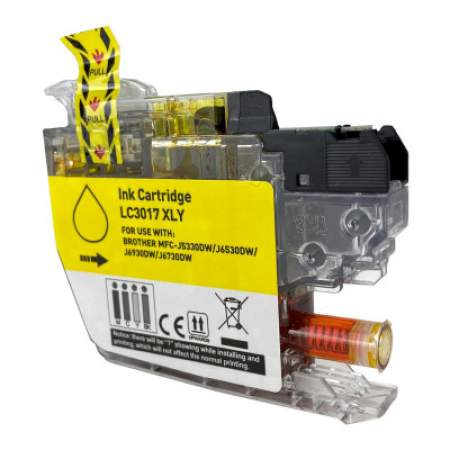 Compatible Brother LC3017Y Innobella High-Yield Ink, 550 Page-Yield, Yellow (LC3017Y-R)