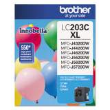Brother LC203C Innobella High-Yield Ink, 550 Page-Yield, Cyan