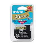 Brother P-Touch M Series Tape Cartridge for P-Touch Labelers, 0.35" x 26.2 ft, Black on Gold (M821)