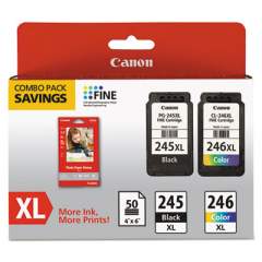 Canon 8278B005 (PG-245XL/CL-246XL) Ink and Paper Combo Pack, Black/Tri-Color