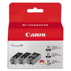 Canon 1509B007 (CLI-36) Ink, Black/Tri-Color, 3/Pack