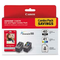 Canon 0615B009 (PG-40; CL-41) ChromaLife100+ Ink/Paper Combo, Black/Tri-Color