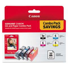 Canon 4479A292 (BCI-3E/BCI-6) Ink and Paper Combo Pack, Black/Cyan/Magenta/Yellow