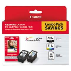 Canon 2973B004 (PGI-210XL/CL-211XL) High-Yield Ink/Paper Combo, Black/Tri-Color