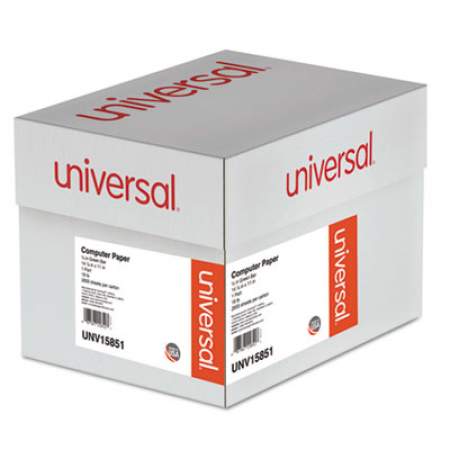 Universal Printout Paper, 1-Part, 18lb, 14.88 x 11, White/Green Bar, 2,600/Carton (15851)