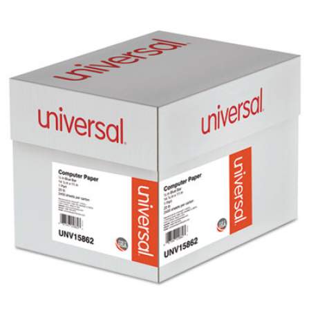 Universal Printout Paper, 1-Part, 20lb, 14.88 x 11, White/Blue Bar, 2,400/Carton (15862)
