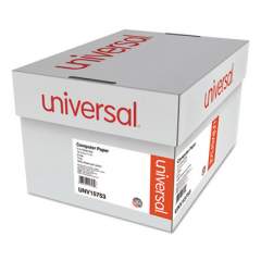 Universal Printout Paper, 2-Part, 15lb, 14.88 x 11, White/Green Bar, 1,650/Carton (15753)