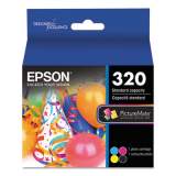 Epson T320P (320) Ink/Paper Combo, Black; Cyan; Magenta; Yellow