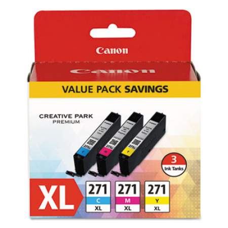 Canon 0337C005 (CLI-271XL) High-Yield Ink, Cyan/Magenta/Yellow