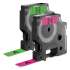 DYMO D1 High-Performance Polyester Perm Label Tape, 0.5" x 10 ft, Black on Neon, 2/Pack (1933238)