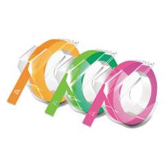 DYMO Self-Adhesive Glossy Labeling Tape for Embossers, 0.37" x 9.8 ft Roll, Asst, 3 Rolls/Pack (1933353)