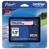 Brother P-Touch TZ Standard Adhesive Laminated Labeling Tape, 0.47" x 26.2 ft, Pastel Pink (TZEMQE31)