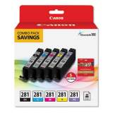 Canon 2091C006 (CLI-281) ChromaLife100 Ink, Black/Blue/Cyan/Magenta/Yellow