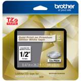 Brother TZe Premium Laminated Tape, 0.94" x 26.2 ft, Gold on White (TZEPR234)