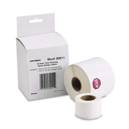 DYMO Visitor Management Time-Expiring Name Badges, Adhesive, 2.25" x 4", 250/Box (30911)