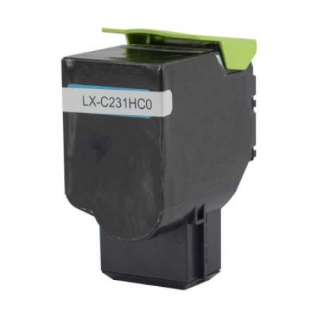 Compatible Lexmark C231HC0 Return Program High-Yield Toner, 2,300 Page-Yield, Cyan