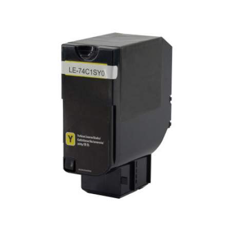 Compatible Lexmark 74C1SY0 Return Program Toner, 7,000 Page-Yield, Yellow