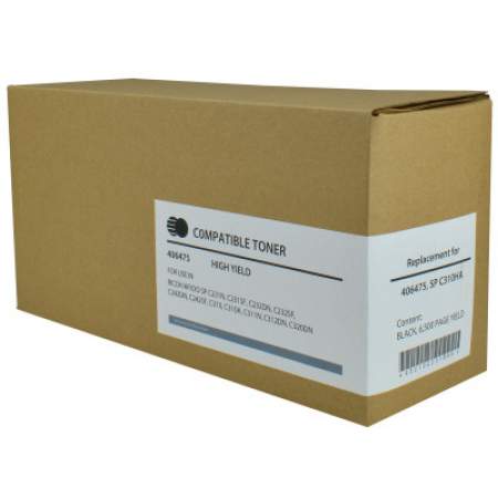 Compatible Ricoh 406475 High-Yield Toner, 6,000 Page-Yield, Black (406475)