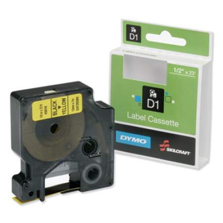 AbilityOne 7510016576745, Dymo/SKILCRAFT Label Cassette, 0.75" x 23 ft, Black/Yellow