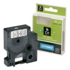 AbilityOne 7510016576746, Dymo/SKILCRAFT Label Cassette, 0.5" x 24 ft, White/Black